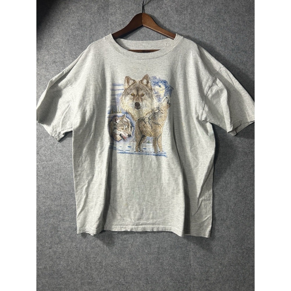 VTG 1998 Daytona Beach Biketoberfest Wolf T-Shirt XL Gray Motorcycle USA Biker